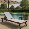 Set of 2 Adjustable Aluminum Garden Loungers with Wheels Rimini Sale
