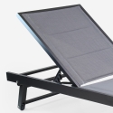 Set of 4 Rimini Aluminum Sun Loungers with Wheels for Garden and Pool 