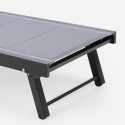 Set of 4 Rimini Aluminum Sun Loungers with Wheels for Garden and Pool 