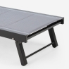 Set of 4 Rimini Aluminum Sun Loungers with Wheels for Garden and Pool 