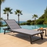 Set of 4 Rimini Aluminum Sun Loungers with Wheels for Garden and Pool Offers