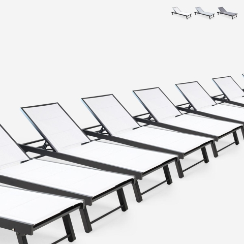 Set of 20 Rimini Aluminum Garden Loungers with Wheels Promotion
