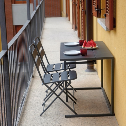 50x100cm Metal Table Set with 2 Folding Chairs Balcony Promotion