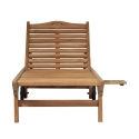 Teak Garden Lounger with Wheels and Pull-Out Table Carloforte Sale
