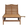 Teak Garden Lounger with Wheels and Pull-Out Table Carloforte Sale