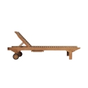 Teak Garden Lounger with Wheels and Pull-Out Table Carloforte Offers