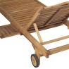 Teak Garden Lounger with Wheels and Pull-Out Table Carloforte Catalog