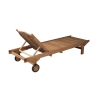 Teak Garden Lounger with Wheels and Pull-Out Table Carloforte Discounts