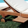Teak Garden Lounger with Wheels and Pull-Out Table Carloforte Characteristics