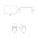 Outdoor Set with Glass Table and 4 Tarquinia Chairs 