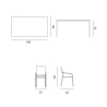 Outdoor Set with Glass Table and 4 Tarquinia Chairs 