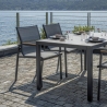 Outdoor Set with Glass Table and 4 Tarquinia Chairs Model