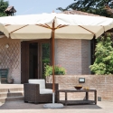 Olushe 3x4 Rectangular Wooden Patio Umbrella, Wind-Resistant, Ecru On Sale
