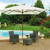 Zamoti 3x3 Wooden Garden Umbrella with Central Pole On Sale