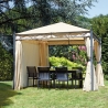 3x3m Oregon Metal Garden Gazebo with Mosquito Netting On Sale