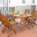 Lipari Folding Teak Wood Garden Table 80x120cm On Sale