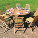 Expandable Outdoor Teak Wood Table for 8, Capraia On Sale