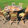 Expandable Outdoor Teak Wood Table for 8, Capraia On Sale