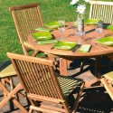 Expandable Outdoor Teak Wood Table for 8, Capraia Discounts