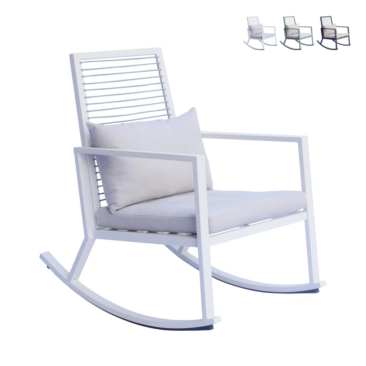 Modern Aluminum Rocking Chair with Cushion Tayuva Promotion