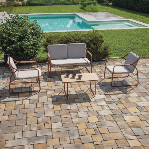 Modern Outdoor Garden Set: 2 Armchairs, Sofa, and Table Tinos Promotion