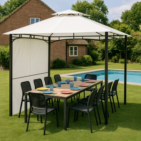 Gazebo 33x33 metri giardino bar veranda mercato pagoda Antigua Promotion