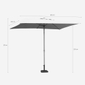 Eden 3x2M Rectangular Garden Parasol With Aluminium Pole And Weather-Resistant Canopy 