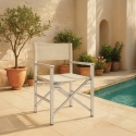 Portable Folding Beach Chair Aluminum Textilene Director's Chair Gold On Sale