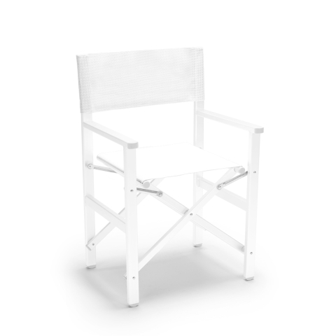 Regista Gold White Folding Beach Chair in Aluminum and White Textilene Promotion