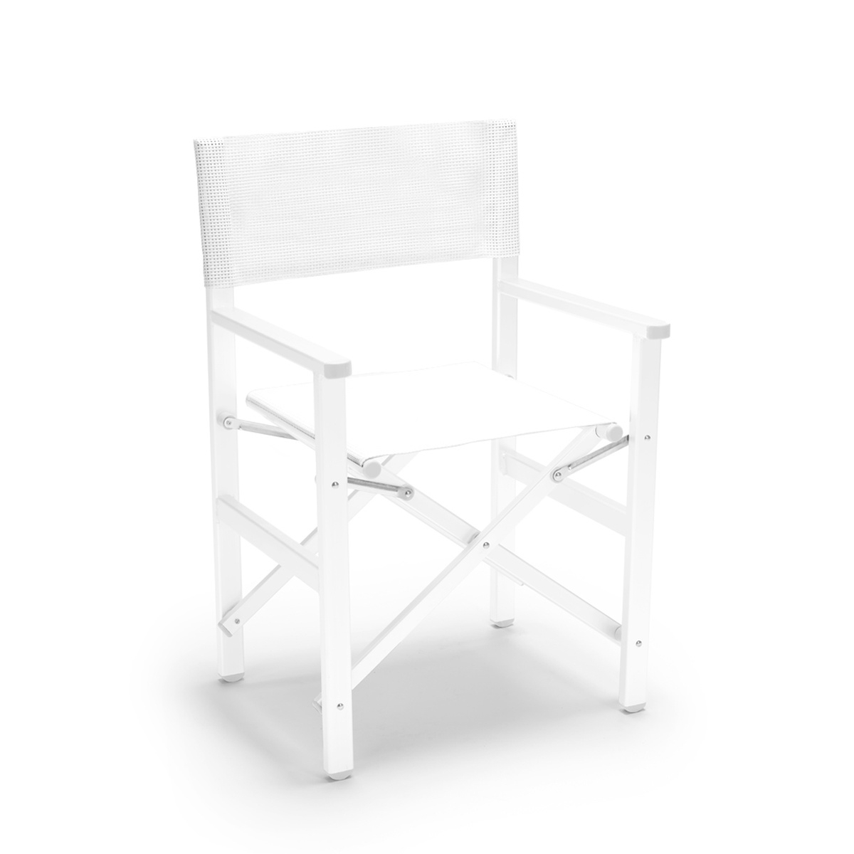 Regista Gold White Folding Beach Chair in Aluminum and White Textilene Promotion