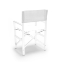Regista Gold White Folding Beach Chair in Aluminum and White Textilene Choice Of