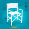 Regista Gold White Folding Beach Chair in Aluminum and White Textilene Catalog