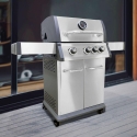 Montana 3-Burner Gas BBQ Grill with Side Burner, Stainless Steel On Sale