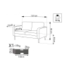 Modern 2-Seater Cotton Sofa 137x73x82cm Ramsey 
