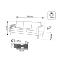 Modern 3-Seater Sofa with Wood-Effect Legs Ramsey 