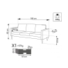 Modern 3-Seater Sofa with Wood-Effect Legs Ramsey 