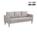 Modern 3-Seater Sofa with Wood-Effect Legs Ramsey Promotion