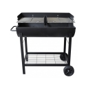 Charcoal Barbecue with Wheels and 2 Adjustable Grates Wisconsin Offers