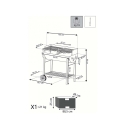 Charcoal Barbecue with Wheels and 2 Adjustable Grates Wisconsin Choice Of