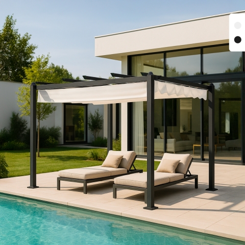 Square gazebo 3x3 meters in aluminum for garden bar hotel restaurant Firenze Promotion