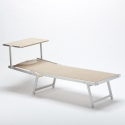 Set Of 2 Italia Professional Sun Loungers With Built-in Headrest And Sunshade 