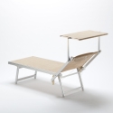Set Of 2 Italia Professional Sun Loungers With Built-in Headrest And Sunshade 
