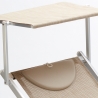 Set Of 2 Italia Professional Sun Loungers With Built-in Headrest And Sunshade 