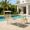 Set Of 2 Italia Professional Sun Loungers With Built-in Headrest And Sunshade Offers