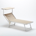 Set Of 2 Italia Professional Sun Loungers With Built-in Headrest And Sunshade 