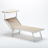 Set Of 2 Italia Professional Sun Loungers With Built-in Headrest And Sunshade 