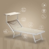 Set Of 2 Italia Professional Sun Loungers With Built-in Headrest And Sunshade Discounts