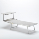 Set Of 4 Italia Professional Sun Loungers With Built-in Headrest And Sunshade 