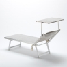 Set Of 4 Italia Professional Sun Loungers With Built-in Headrest And Sunshade 