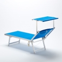 Set Of 20 Italia Professional Sun Loungers With Built-in Headrest And Sunshade 